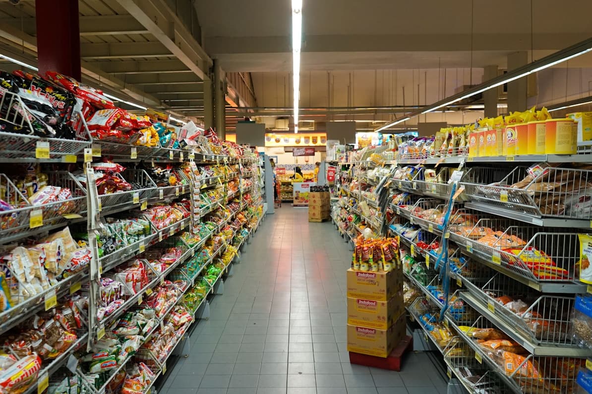 Aisles inside GR Super Market